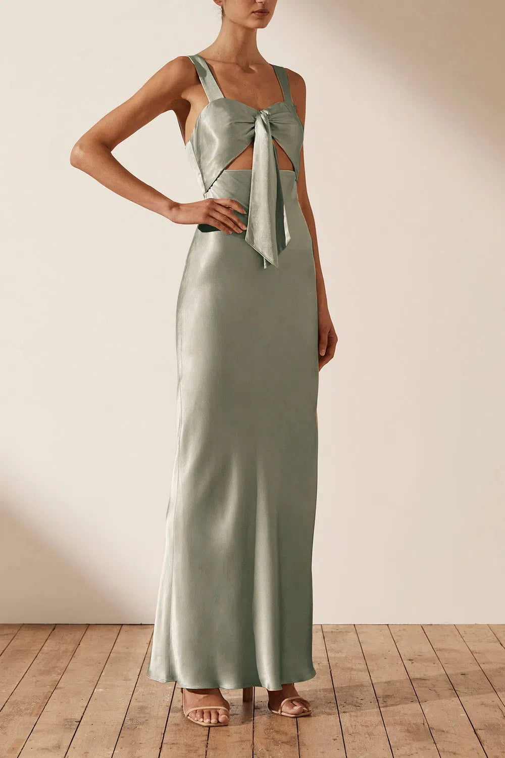 La Lune Lace Back Maxi Dress - Forest | Designer Collection | Coveti