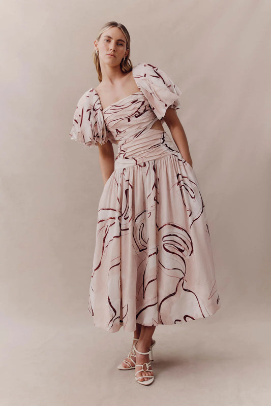 Marianne Midi Dress - Whimsical Dove