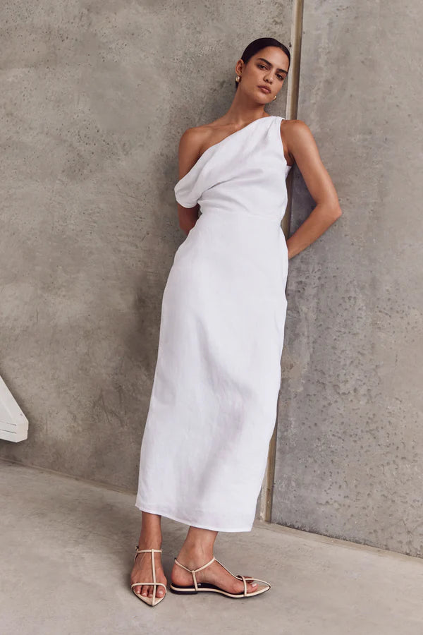 Cass Linen Dress - White