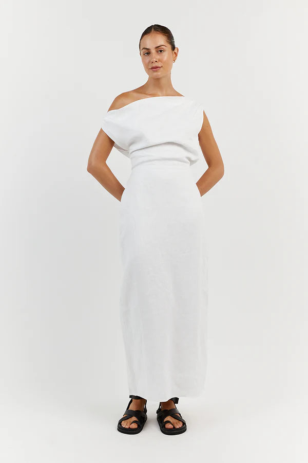 Cass Linen Dress - White