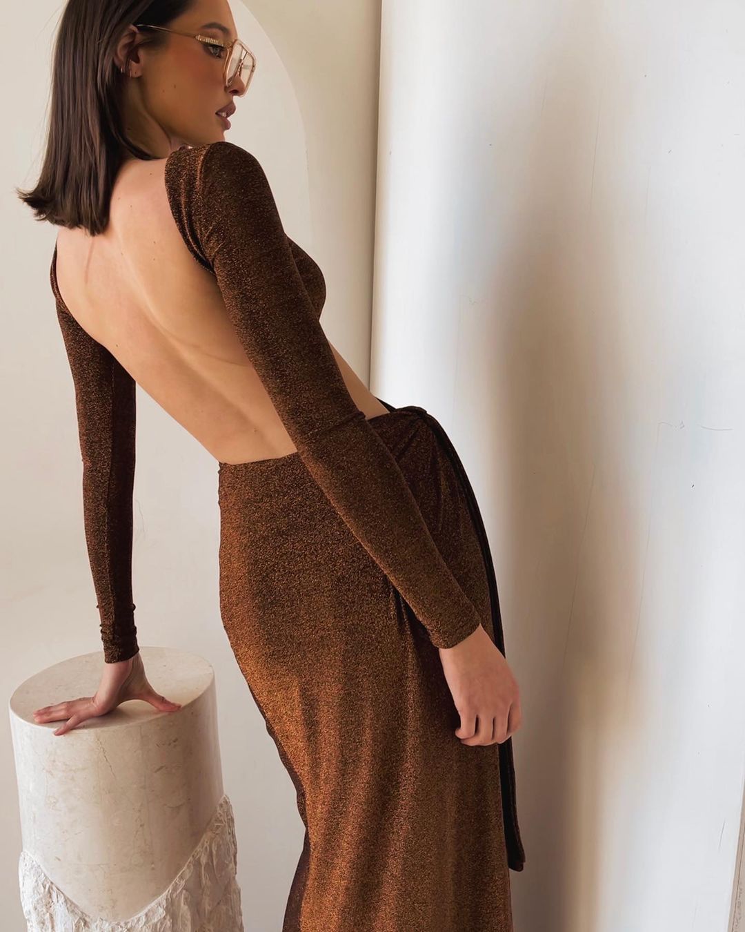 Christina Backless Maxi Wrap Dress - Meshki