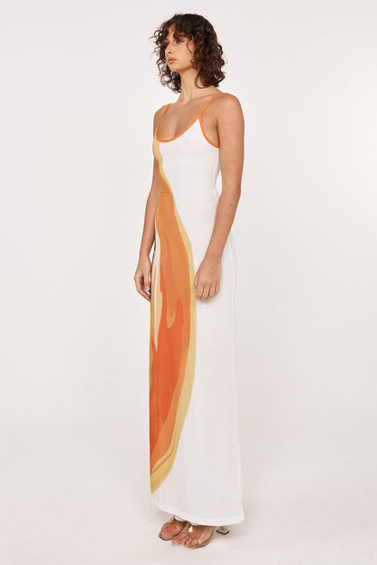 Papaya Maxi Dress - White