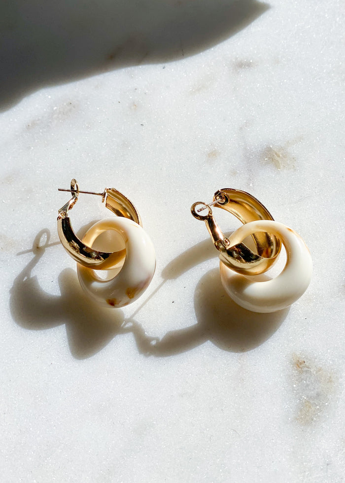 Ariel Earring - Gold/Marble