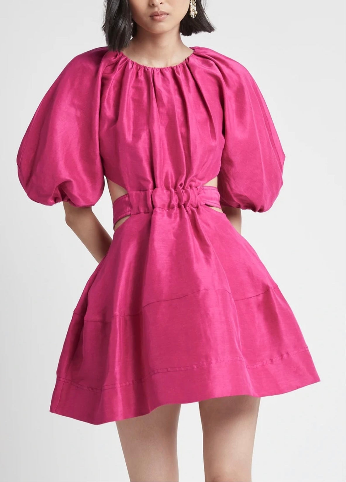 Psychedelia Cut Out Mini Dress Fuchsia - Aje