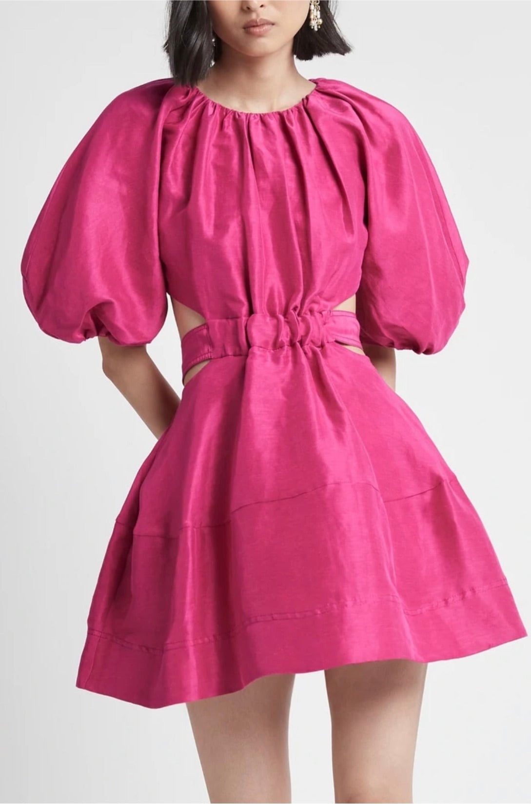 Psychedelia Cut Out Mini Dress Fuchsia - Aje