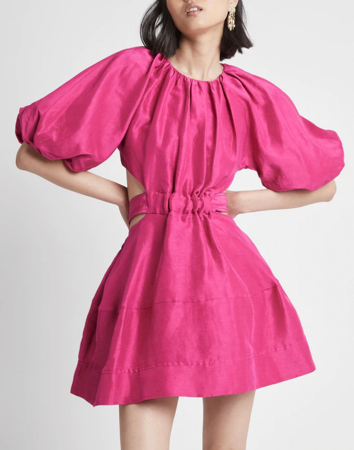 Psychedelia Cut Out Mini Dress Fuchsia Aje The Style Reform